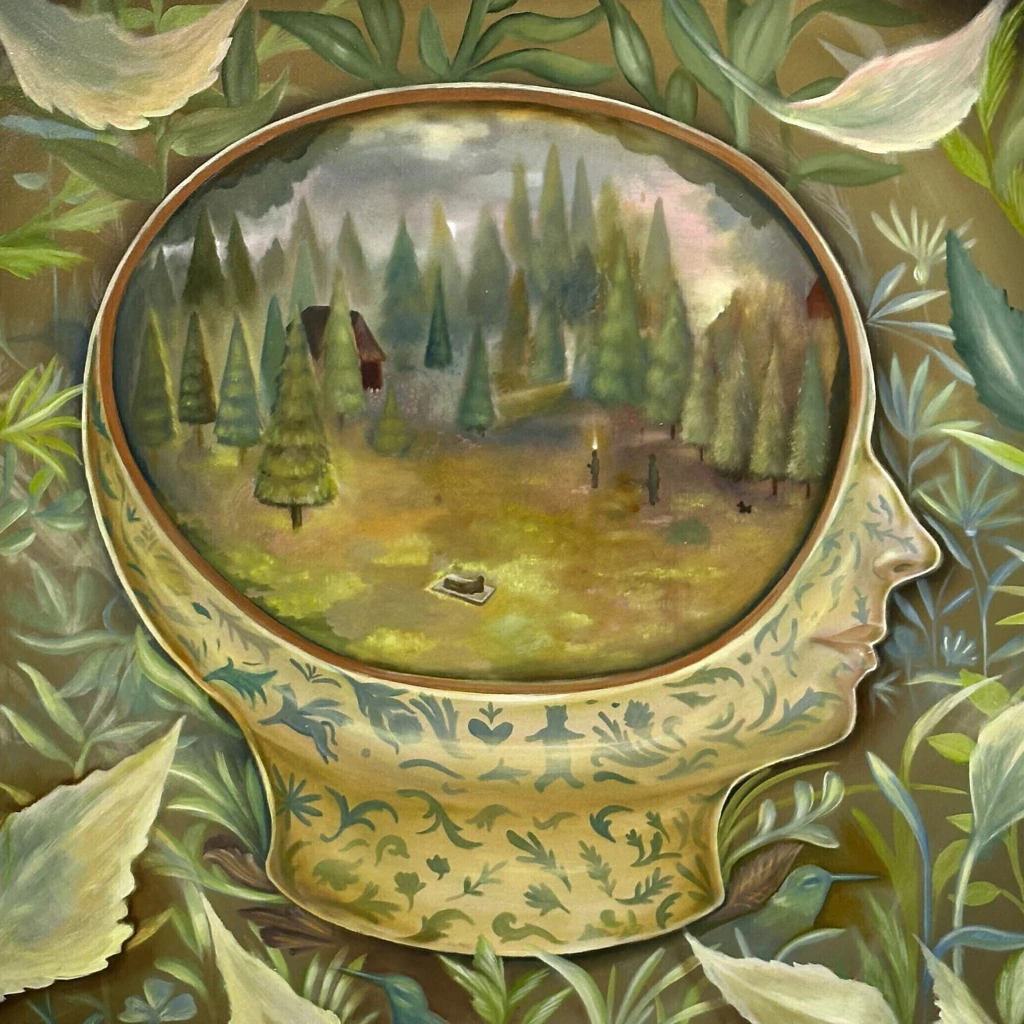 La casita y el bosque de pinos