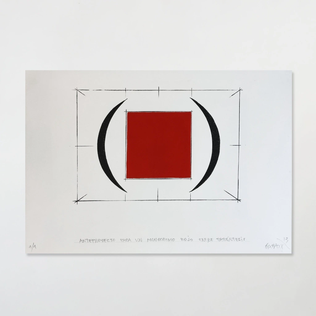 Anteproyecto para un monocromo rojo entre paréntesis - Horacio Zabala, 2013