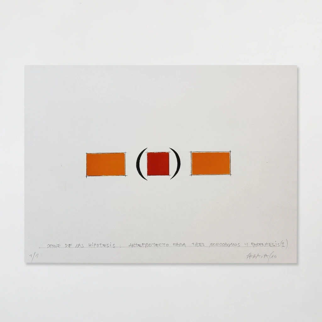 Serie de las hipótesis. Anteproyecto para tres monocromos en paréntesis (I) - Horacio Zabala, 2010