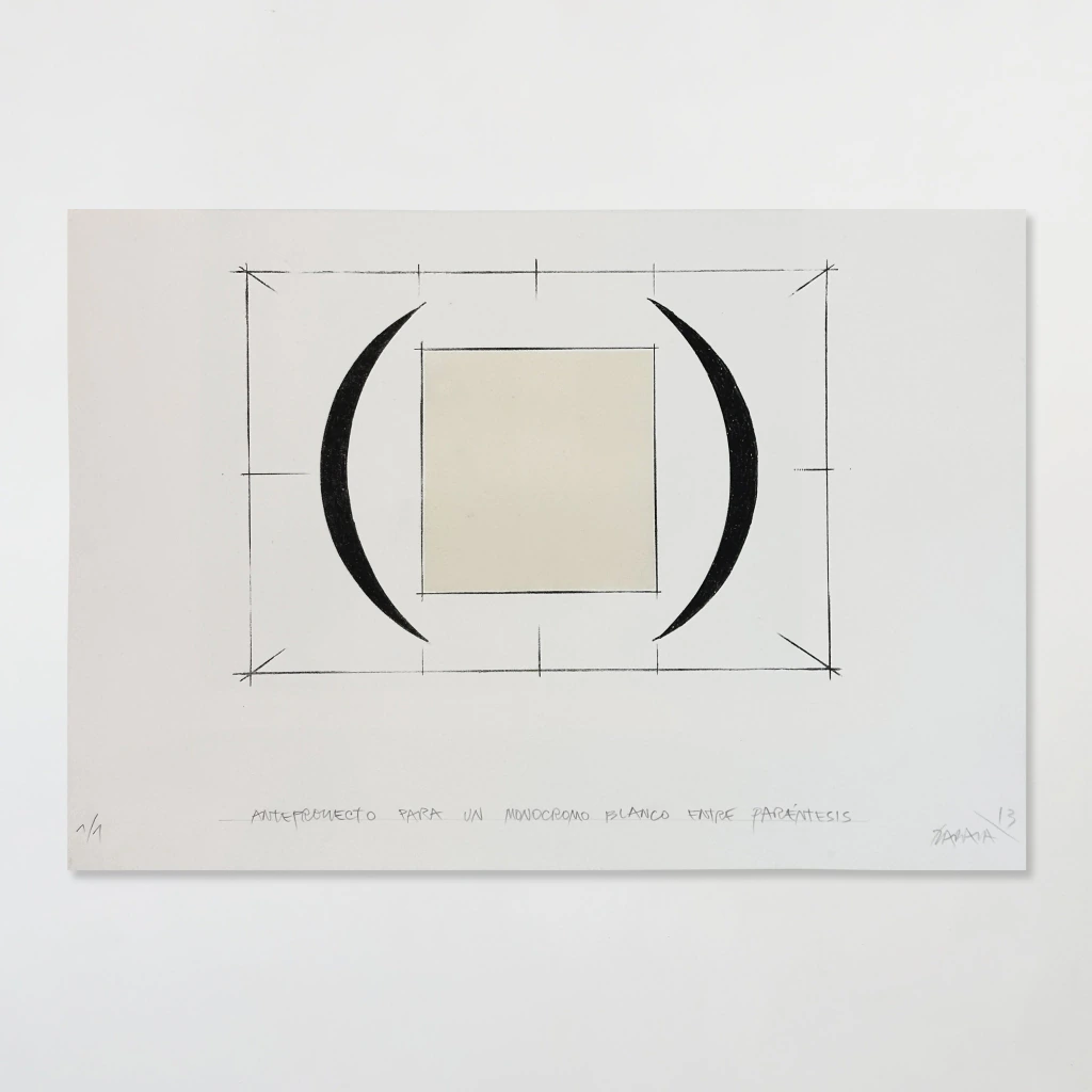 Anteproyecto para un monocromo blanco entre paréntesis - Horacio Zabala, 2013