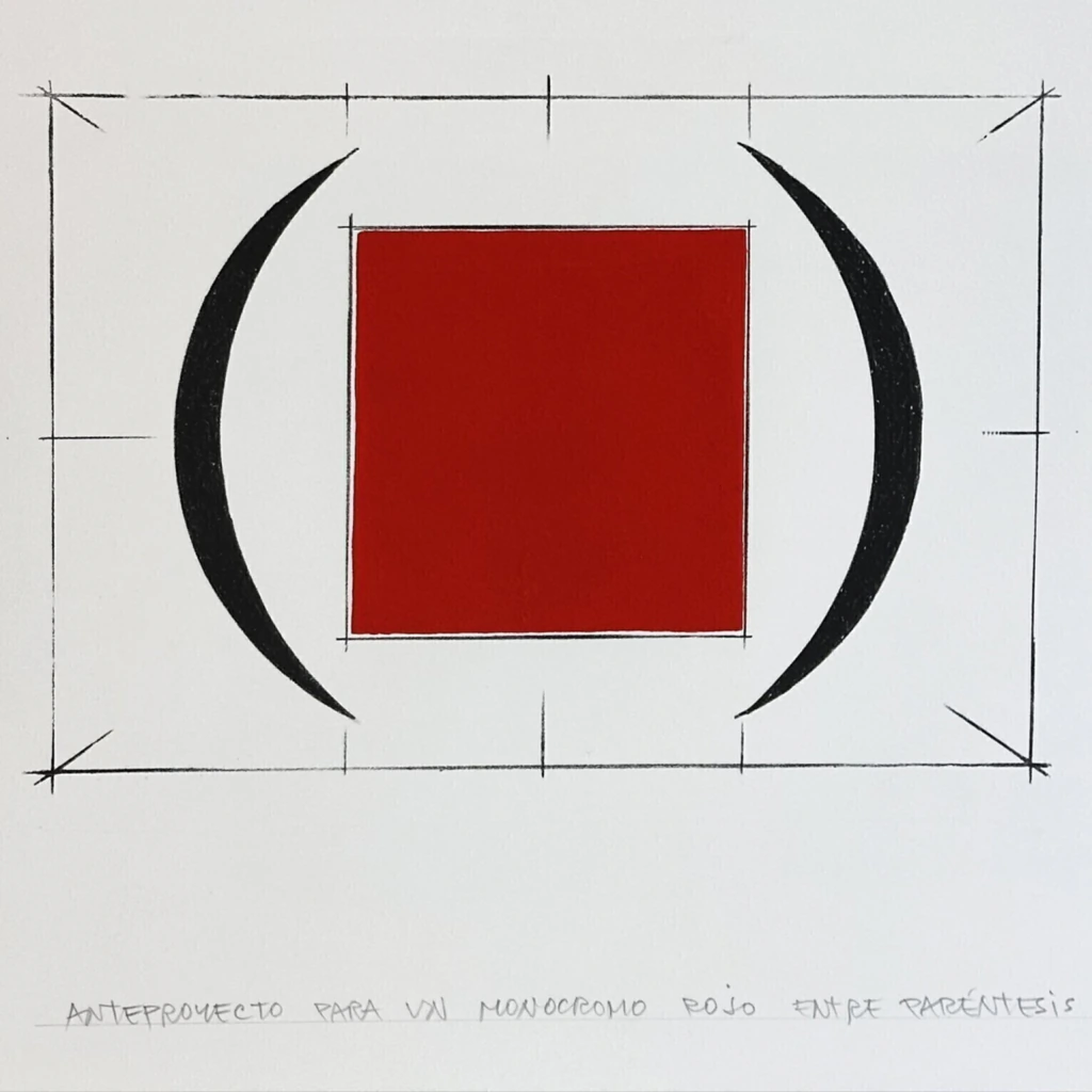 Anteproyecto para un monocromo rojo entre paréntesis - Horacio Zabala, 2013