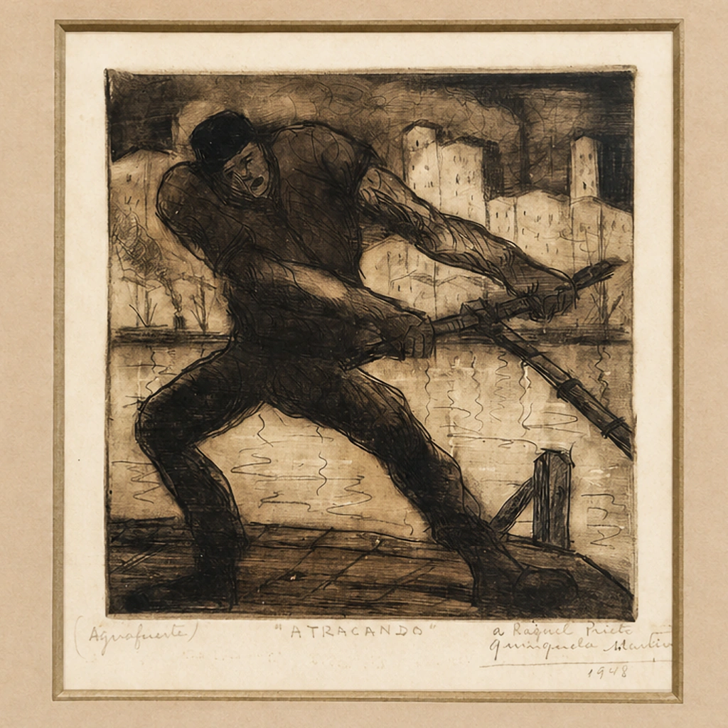 Atracando - Benito Quinquela Martín, 1948