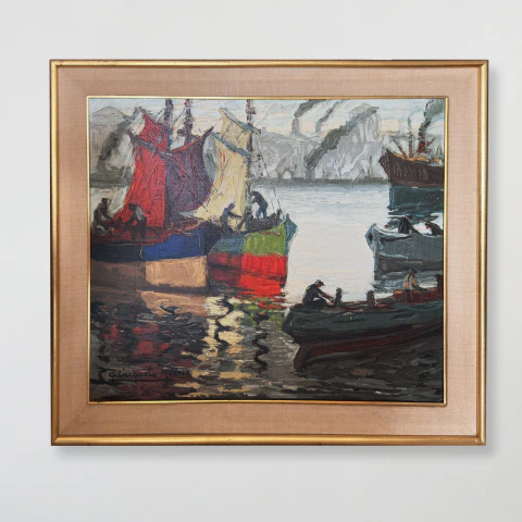 Velas al atardecer - Benito Quinquela Martín