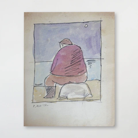 Sin título (figura junto al mar) - José Gurvich
