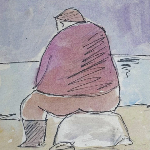 Sin título (figura junto al mar) - José Gurvich